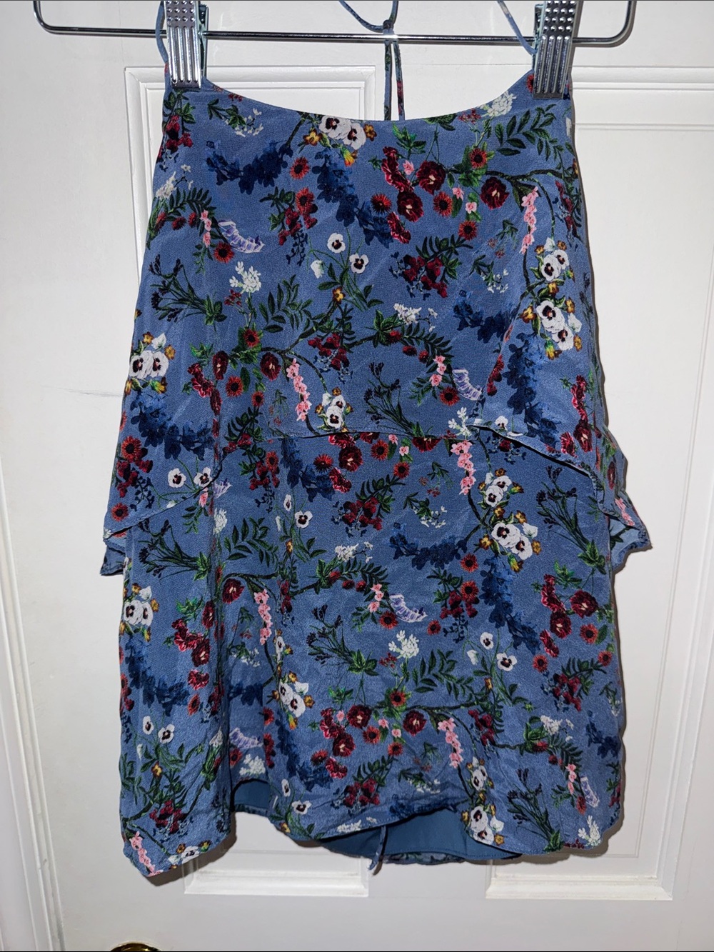 Alice + Olivia Blue Floral Tiered Top